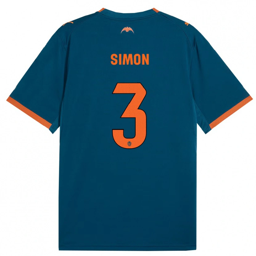 Danxen Mænd Bénédicte Simon #3 Stålblå Orange Udebane Spillertrøjer 2026/27 Trøje T-Shirt