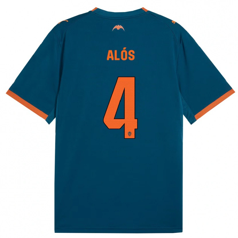 Danxen Mænd Carlos Alós #4 Stålblå Orange Udebane Spillertrøjer 2026/27 Trøje T-Shirt