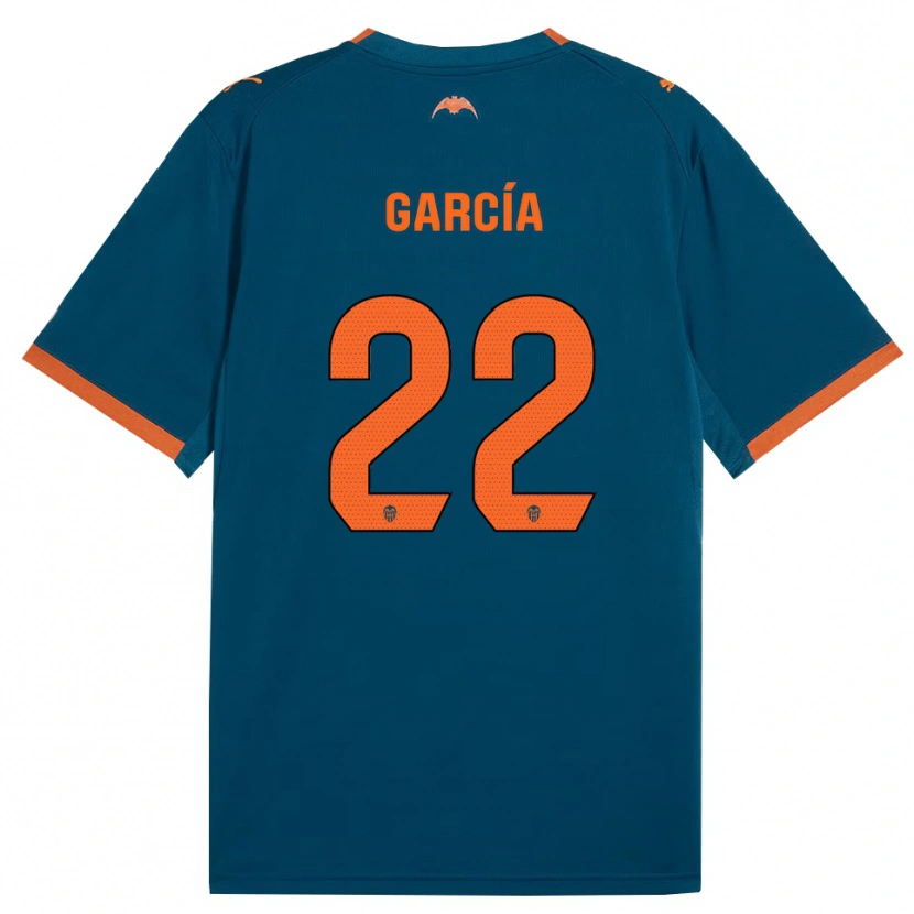 Danxen Mænd Pablo García #22 Stålblå Orange Udebane Spillertrøjer 2026/27 Trøje T-Shirt