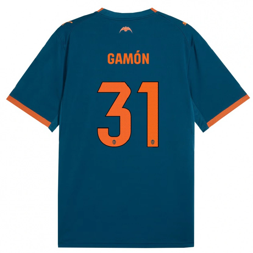 Danxen Mænd Rodrigo Gamón #31 Stålblå Orange Udebane Spillertrøjer 2026/27 Trøje T-Shirt