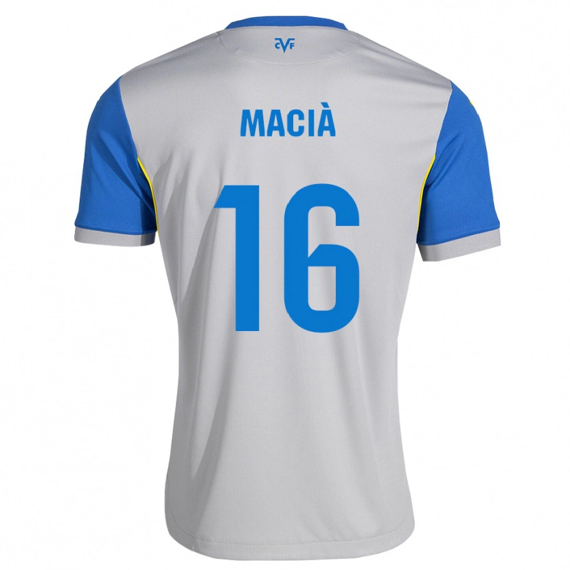 Danxen Mænd Carlos Macià #16 Dodgerblå Grå Udebane Spillertrøjer 2026/27 Trøje T-Shirt
