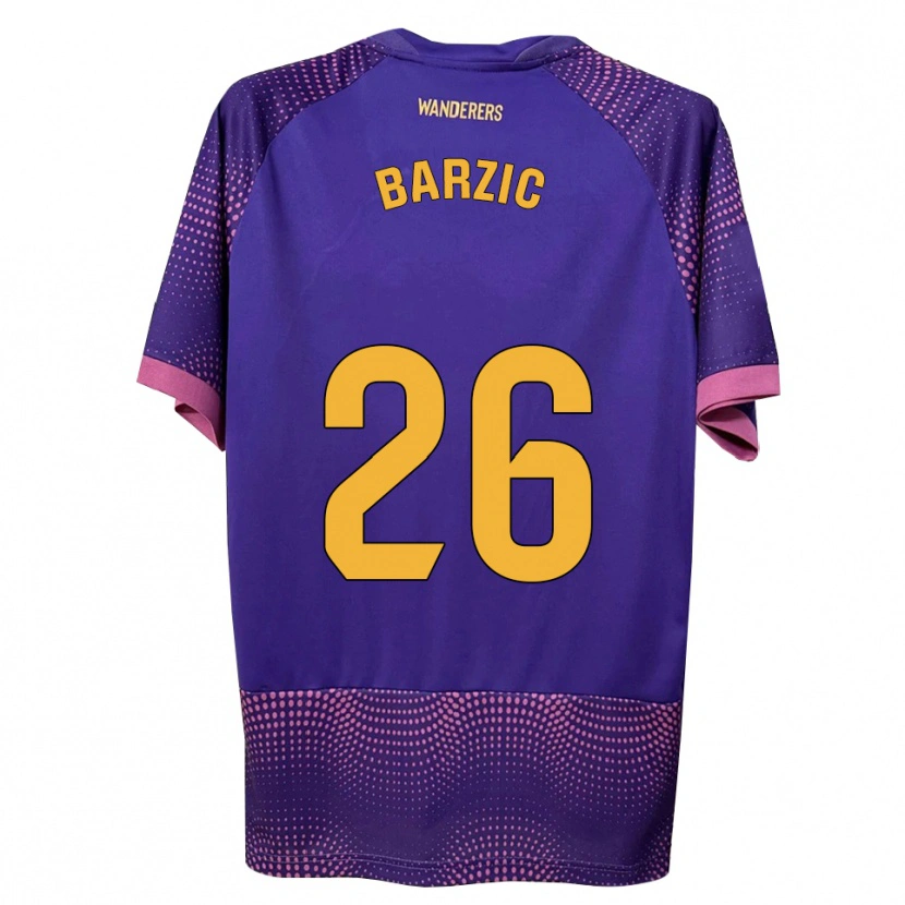 Danxen Mænd Matia Barzic #26 Lilla Hvid Pink Udebane Spillertrøjer 2026/27 Trøje T-Shirt