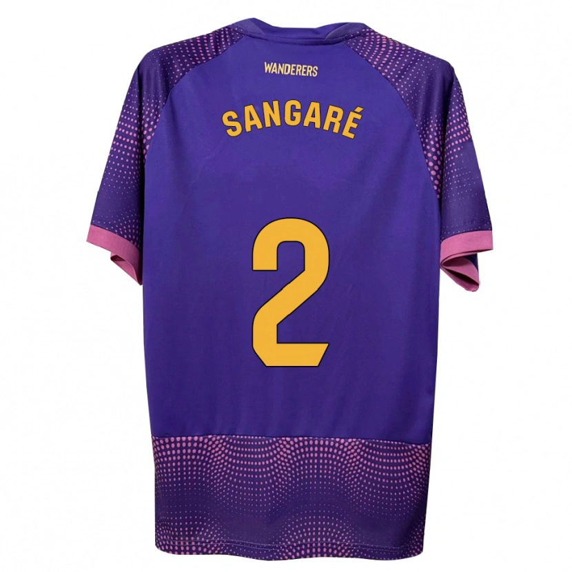 Danxen Mænd Buba Sangaré #2 Lilla Hvid Pink Udebane Spillertrøjer 2026/27 Trøje T-Shirt