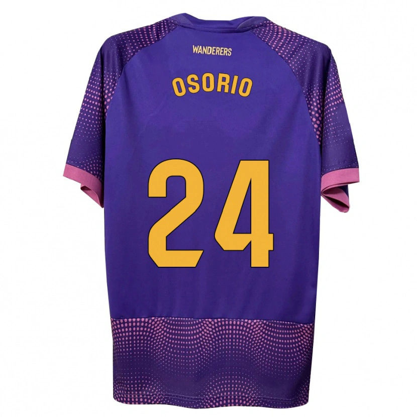 Danxen Mænd Abiel Osorio #24 Lilla Hvid Pink Udebane Spillertrøjer 2026/27 Trøje T-Shirt