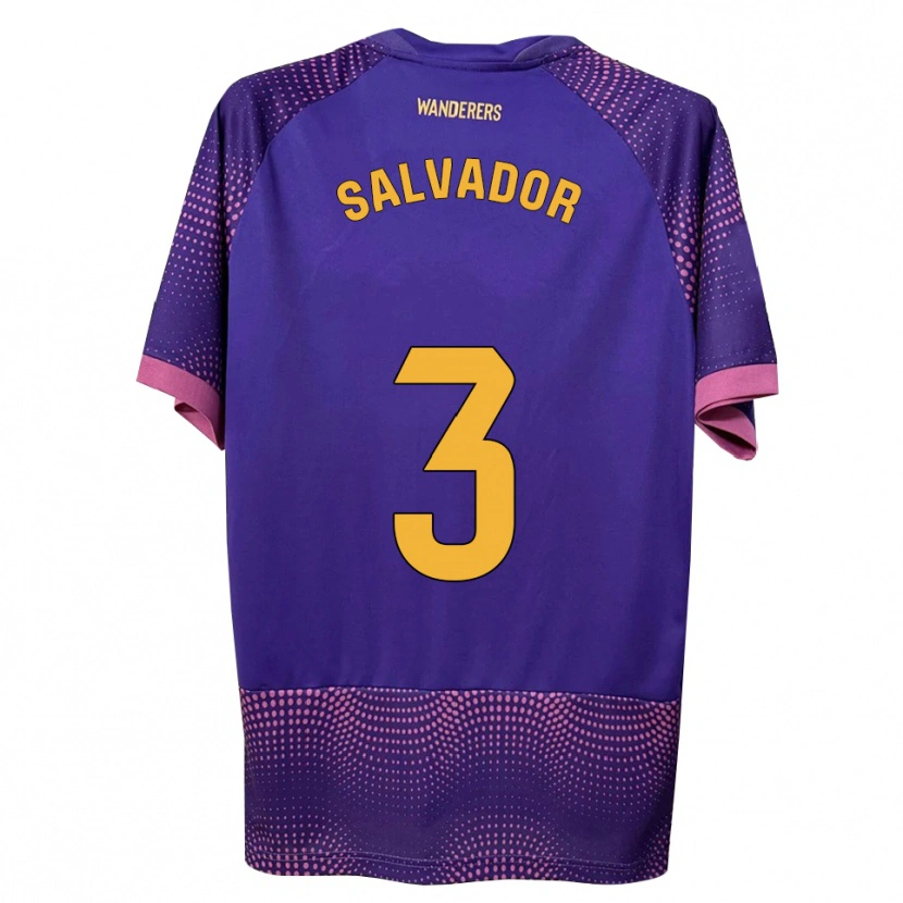 Danxen Mænd Nico Salvador #3 Lilla Hvid Pink Udebane Spillertrøjer 2026/27 Trøje T-Shirt