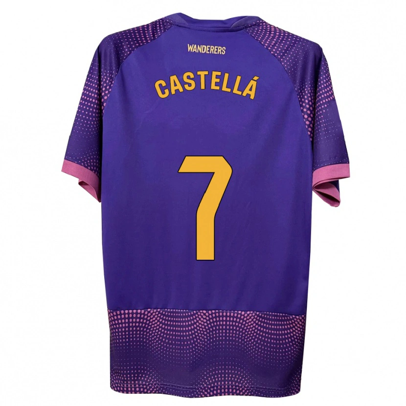 Danxen Mænd Didac Castellá #7 Lilla Hvid Pink Udebane Spillertrøjer 2026/27 Trøje T-Shirt