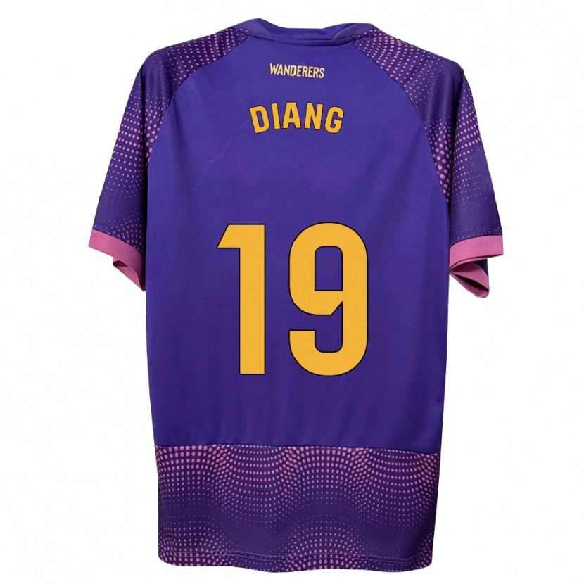 Danxen Mænd Grady Diangana #19 Lilla Hvid Pink Udebane Spillertrøjer 2026/27 Trøje T-Shirt