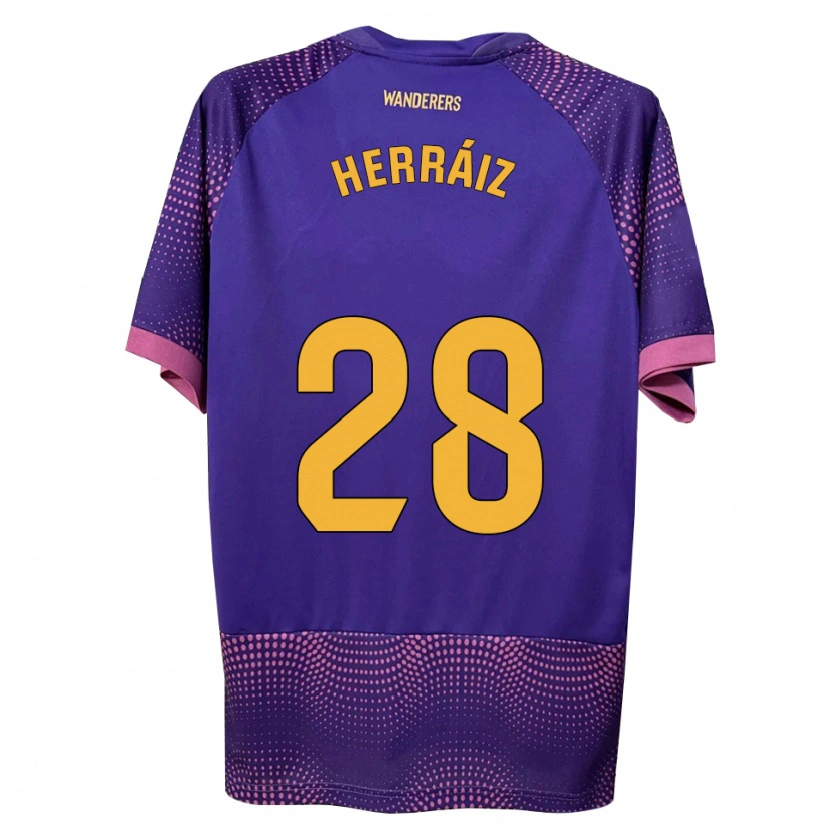 Danxen Mænd Alex Herráiz #28 Lilla Hvid Pink Udebane Spillertrøjer 2026/27 Trøje T-Shirt