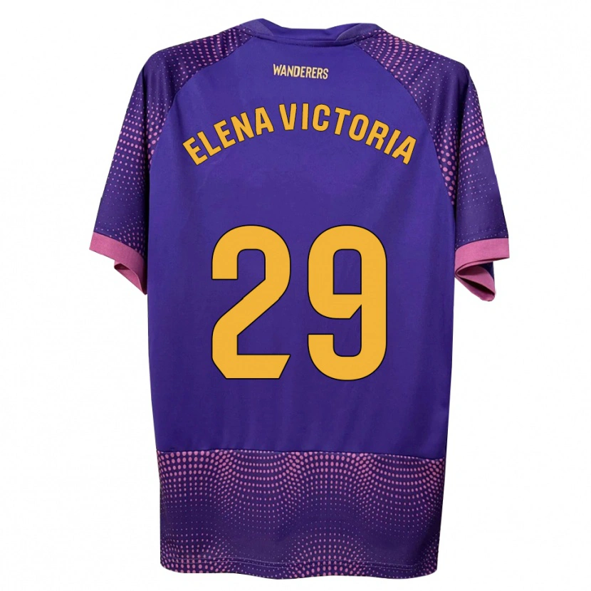 Danxen Mænd Elena Victoria Mas Berna #29 Lilla Hvid Pink Udebane Spillertrøjer 2026/27 Trøje T-Shirt