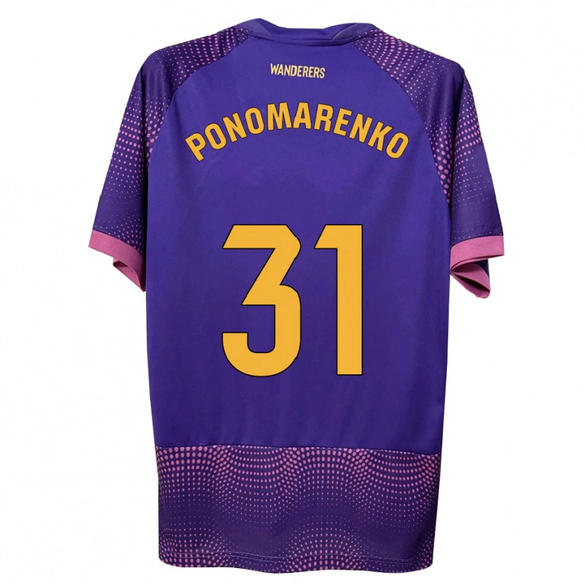 Danxen Mænd Borys Ponomarenko #31 Lilla Hvid Pink Udebane Spillertrøjer 2026/27 Trøje T-Shirt