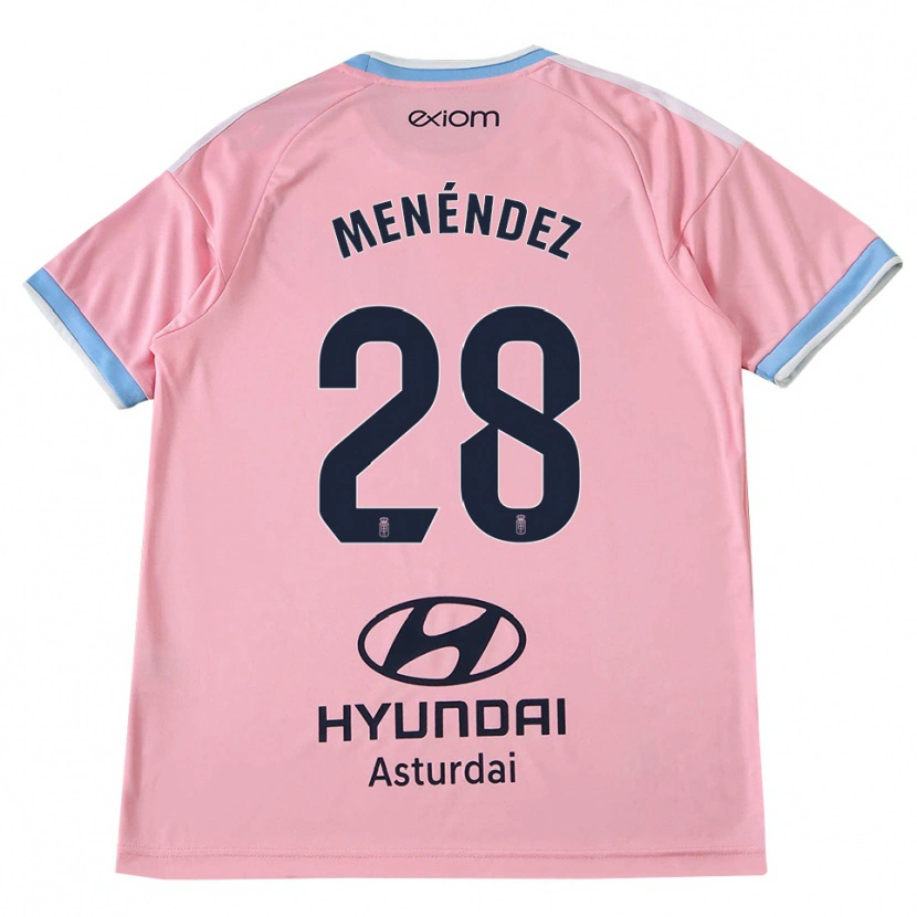 Danxen Mænd Diego Menéndez #28 Kornblomstblå Pink Udebane Spillertrøjer 2026/27 Trøje T-Shirt
