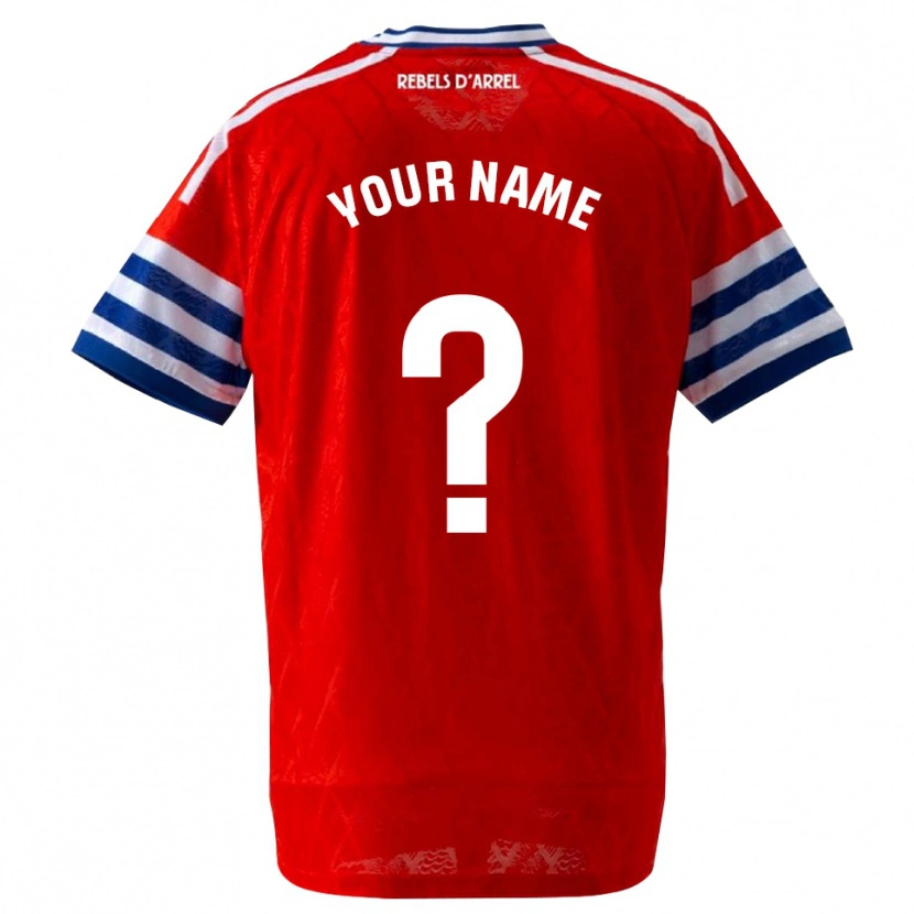 Danxen Mænd Dit Navn #0 Kongeblå Rød Udebane Spillertrøjer 2026/27 Trøje T-Shirt