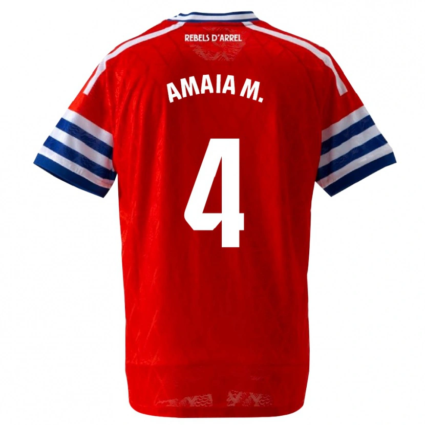 Danxen Mænd Amaia Martínez De La Peña #4 Kongeblå Rød Udebane Spillertrøjer 2026/27 Trøje T-Shirt
