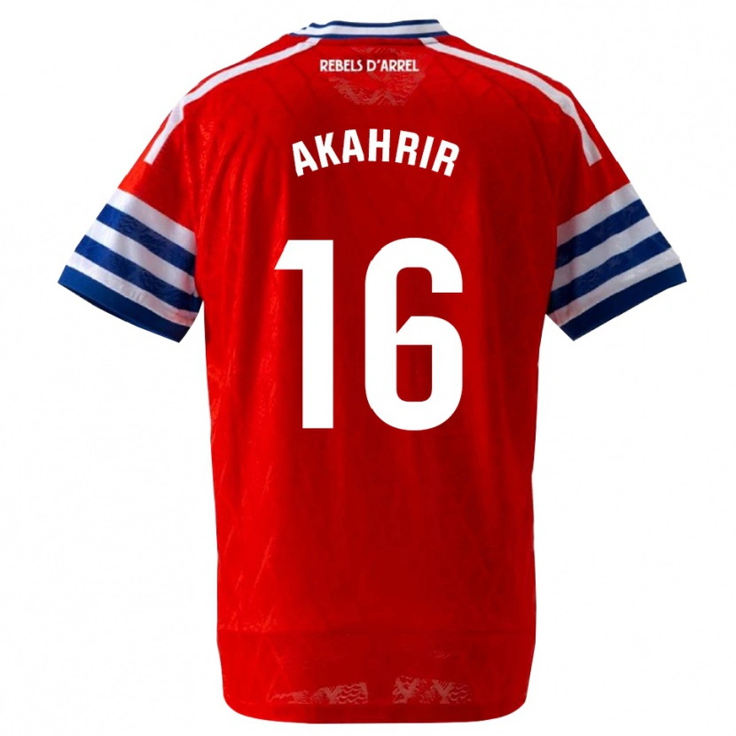 Danxen Mænd Mohamed Akahrir #16 Kongeblå Rød Udebane Spillertrøjer 2026/27 Trøje T-Shirt