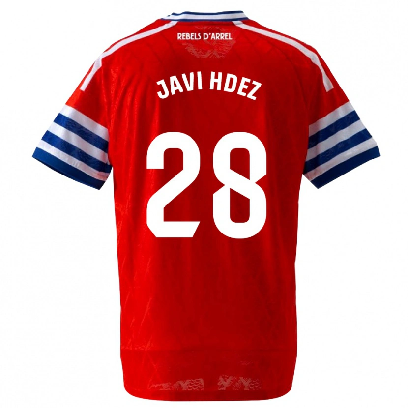 Danxen Mænd Javi Hernández #28 Kongeblå Rød Udebane Spillertrøjer 2026/27 Trøje T-Shirt