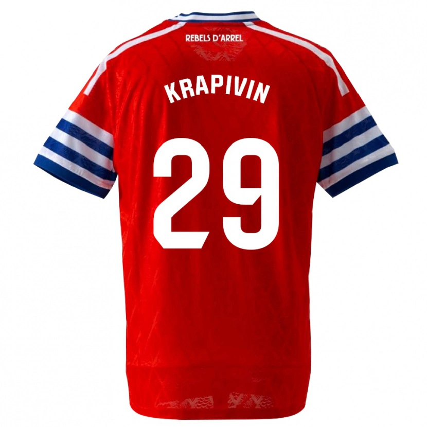 Danxen Mænd Yegor Krapivin #29 Kongeblå Rød Udebane Spillertrøjer 2026/27 Trøje T-Shirt