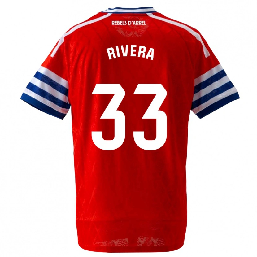 Danxen Mænd Pol Rivera #33 Kongeblå Rød Udebane Spillertrøjer 2026/27 Trøje T-Shirt