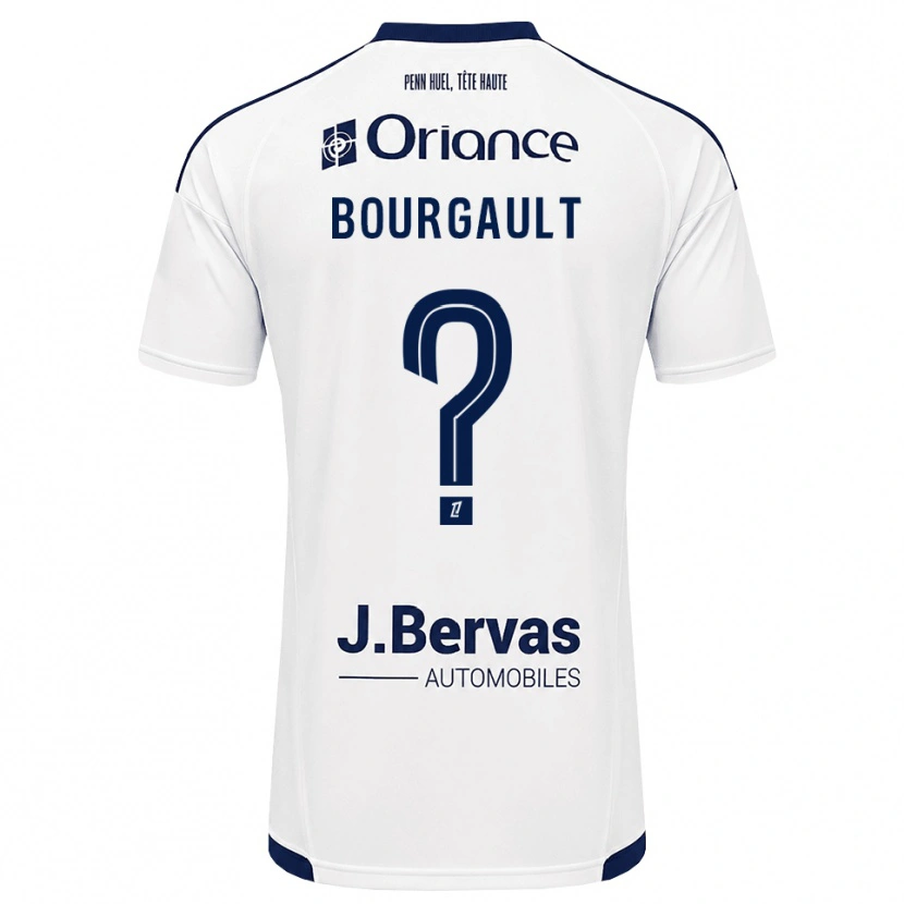 Danxen Mænd Justin Bourgault #0 Marinehvid Udebane Spillertrøjer 2026/27 Trøje T-Shirt