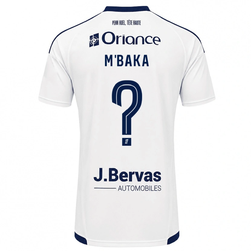 Danxen Mænd Sacha M'baka #0 Marinehvid Udebane Spillertrøjer 2026/27 Trøje T-Shirt