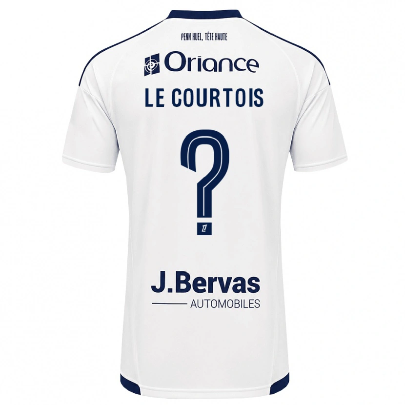 Danxen Mænd Loan Le Courtois #0 Marinehvid Udebane Spillertrøjer 2026/27 Trøje T-Shirt