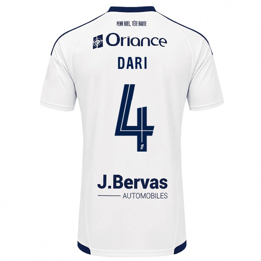 Danxen Mænd Achraf Dari #4 Marinehvid Udebane Spillertrøjer 2026/27 Trøje T-Shirt