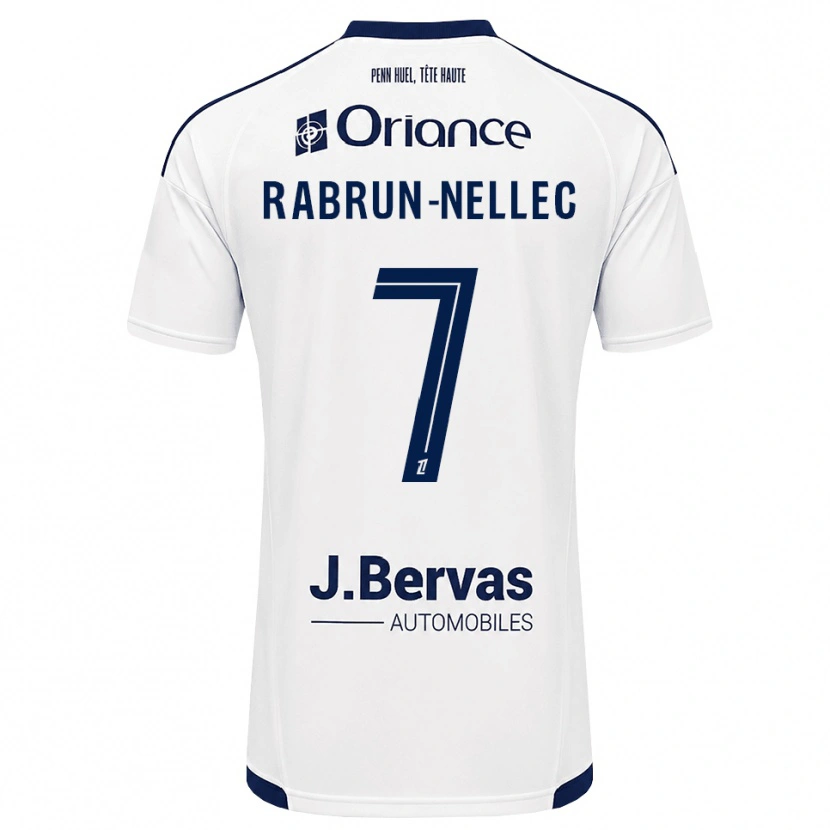 Danxen Mænd Yannis Rabrun-Nellec #7 Marinehvid Udebane Spillertrøjer 2026/27 Trøje T-Shirt