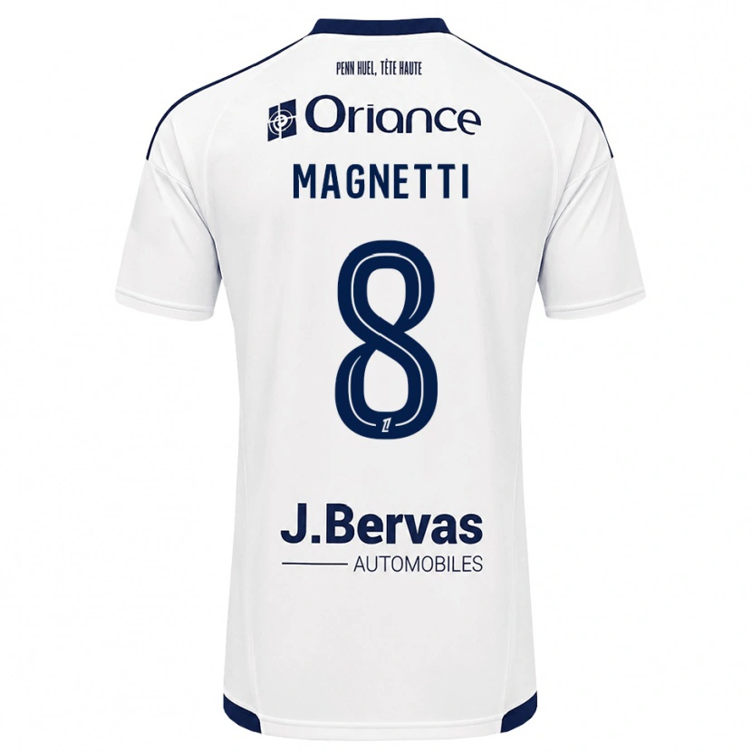 Danxen Mænd Hugo Magnetti #8 Marinehvid Udebane Spillertrøjer 2026/27 Trøje T-Shirt