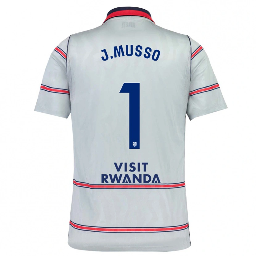 Danxen Mænd Juan Musso #1 Grå Rød Marineblå Tredje Sæt Spillertrøjer 2026/27 Trøje T-Shirt
