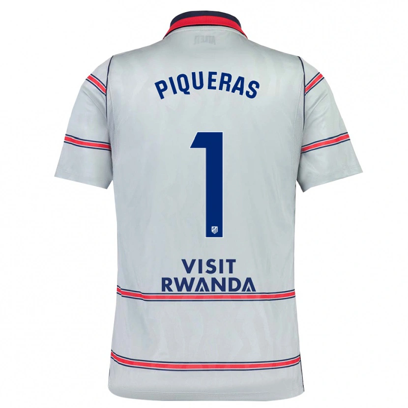 Danxen Mænd Diego Piqueras #1 Grå Rød Marineblå Tredje Sæt Spillertrøjer 2026/27 Trøje T-Shirt
