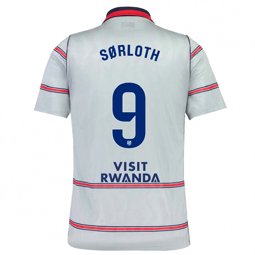 Danxen Mænd Alexander Sørloth #9 Grå Rød Marineblå Tredje Sæt Spillertrøjer 2026/27 Trøje T-Shirt