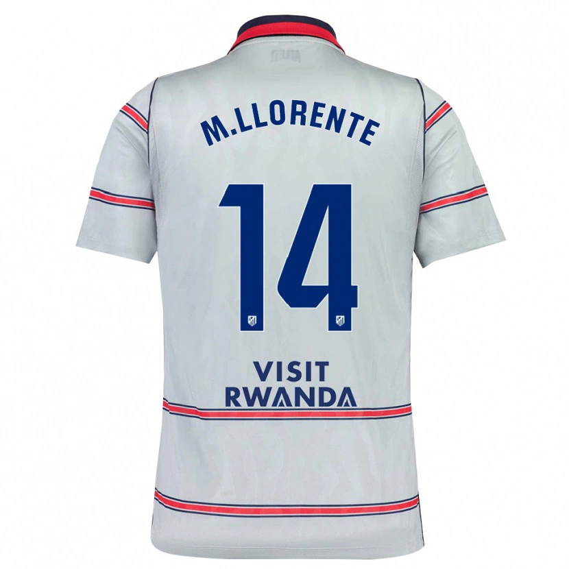 Danxen Mænd Marcos Llorente #14 Grå Rød Marineblå Tredje Sæt Spillertrøjer 2026/27 Trøje T-Shirt