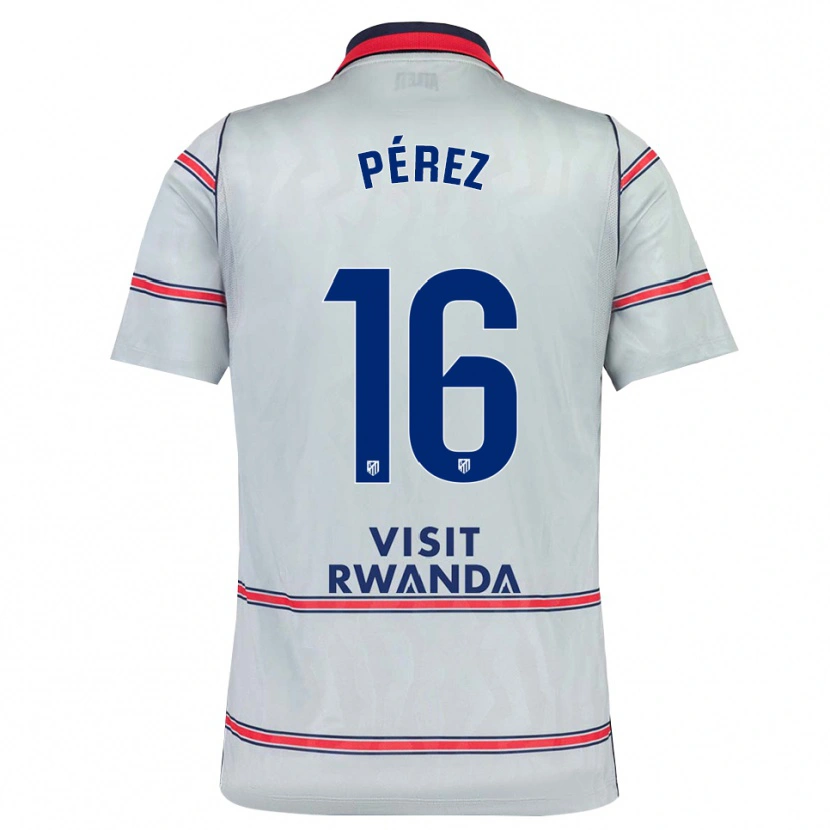 Danxen Mænd Dani Pérez #16 Grå Rød Marineblå Tredje Sæt Spillertrøjer 2026/27 Trøje T-Shirt