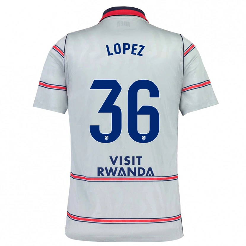 Danxen Mænd David Lopez #36 Grå Rød Marineblå Tredje Sæt Spillertrøjer 2026/27 Trøje T-Shirt