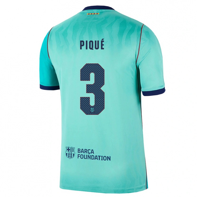 Danxen Mænd Gerard Pique #3 Aqua Mørk Turkis Kongeblå Tredje Sæt Spillertrøjer 2026/27 Trøje T-Shirt