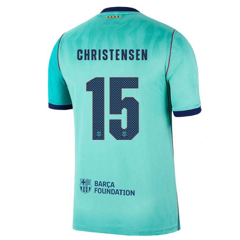 Danxen Mænd Andreas Christensen #15 Aqua Mørk Turkis Kongeblå Tredje Sæt Spillertrøjer 2026/27 Trøje T-Shirt