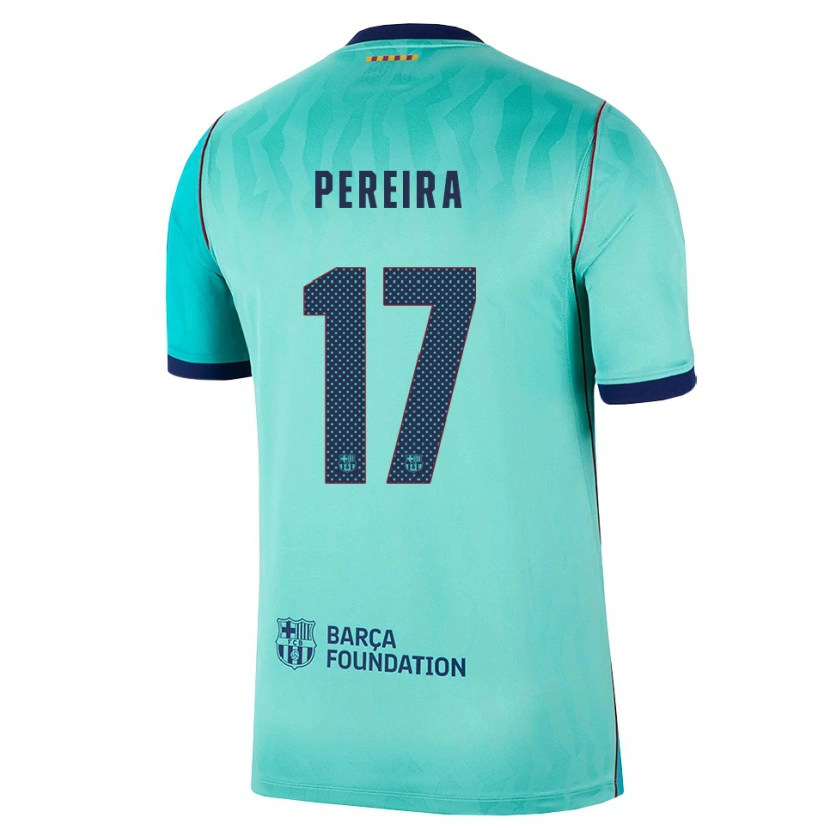 Danxen Mænd Andrea Pereira #17 Aqua Mørk Turkis Kongeblå Tredje Sæt Spillertrøjer 2026/27 Trøje T-Shirt