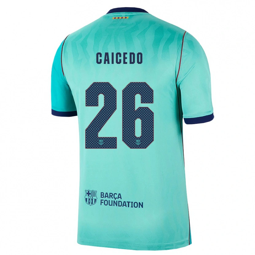 Danxen Mænd Josué Caicedo #26 Aqua Mørk Turkis Kongeblå Tredje Sæt Spillertrøjer 2026/27 Trøje T-Shirt