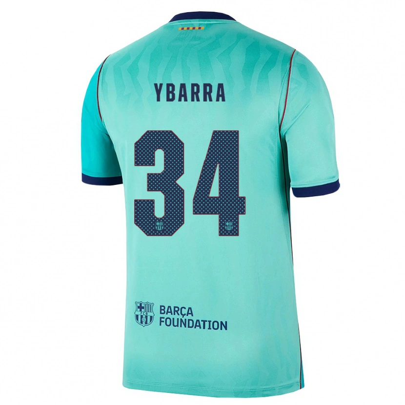 Danxen Mænd Juan Ybarra #34 Aqua Mørk Turkis Kongeblå Tredje Sæt Spillertrøjer 2026/27 Trøje T-Shirt