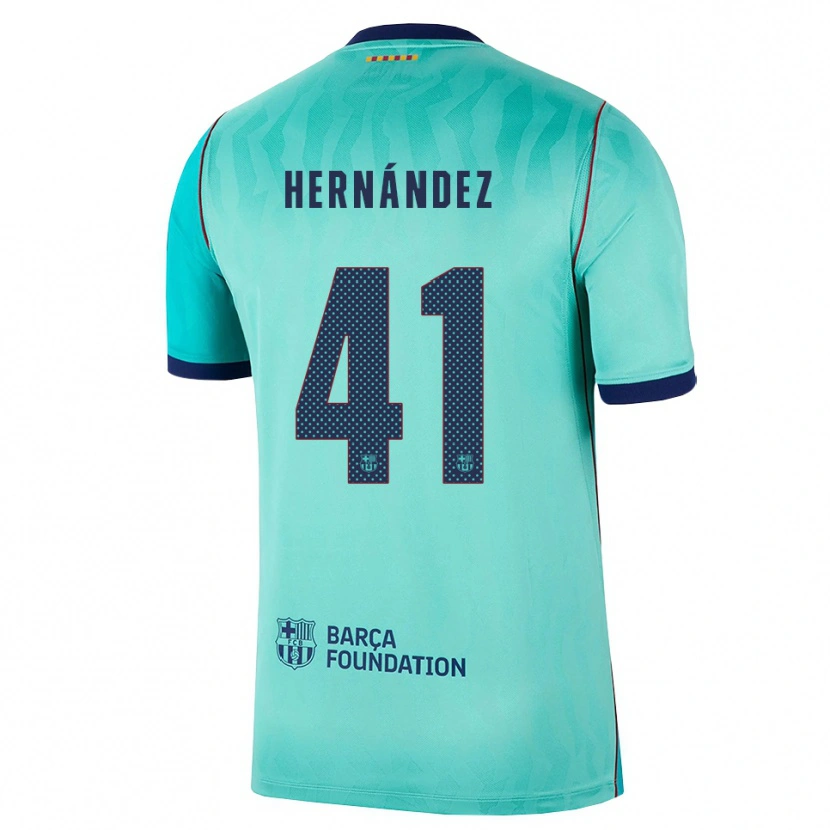 Danxen Mænd Juan Hernández #41 Aqua Mørk Turkis Kongeblå Tredje Sæt Spillertrøjer 2026/27 Trøje T-Shirt