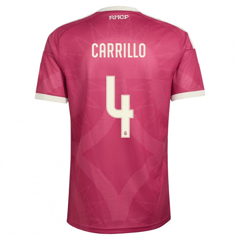 Danxen Mænd Alvaro Carrillo #4 Bleg Violet Rød Hvid Tredje Sæt Spillertrøjer 2026/27 Trøje T-Shirt