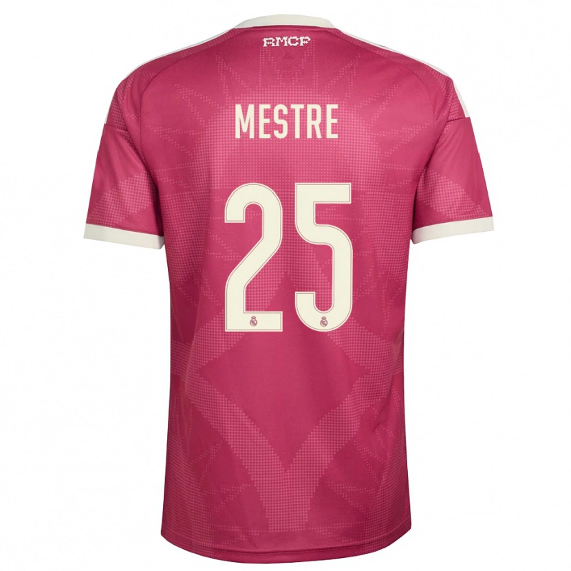 Danxen Mænd Sergio Mestre #25 Bleg Violet Rød Hvid Tredje Sæt Spillertrøjer 2026/27 Trøje T-Shirt