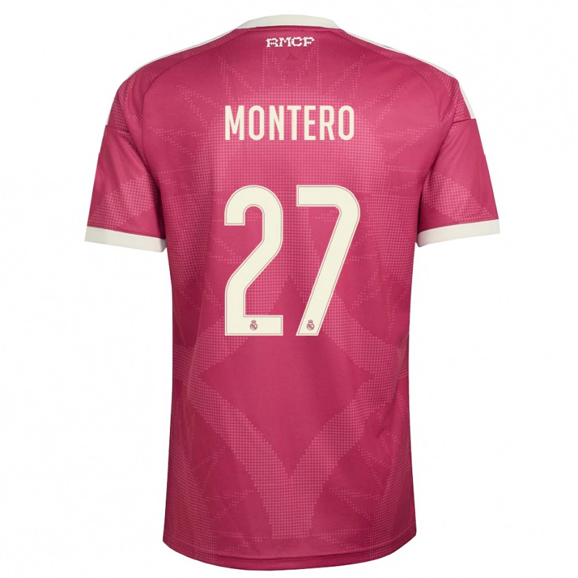 Danxen Mænd Pablo Montero #27 Bleg Violet Rød Hvid Tredje Sæt Spillertrøjer 2026/27 Trøje T-Shirt