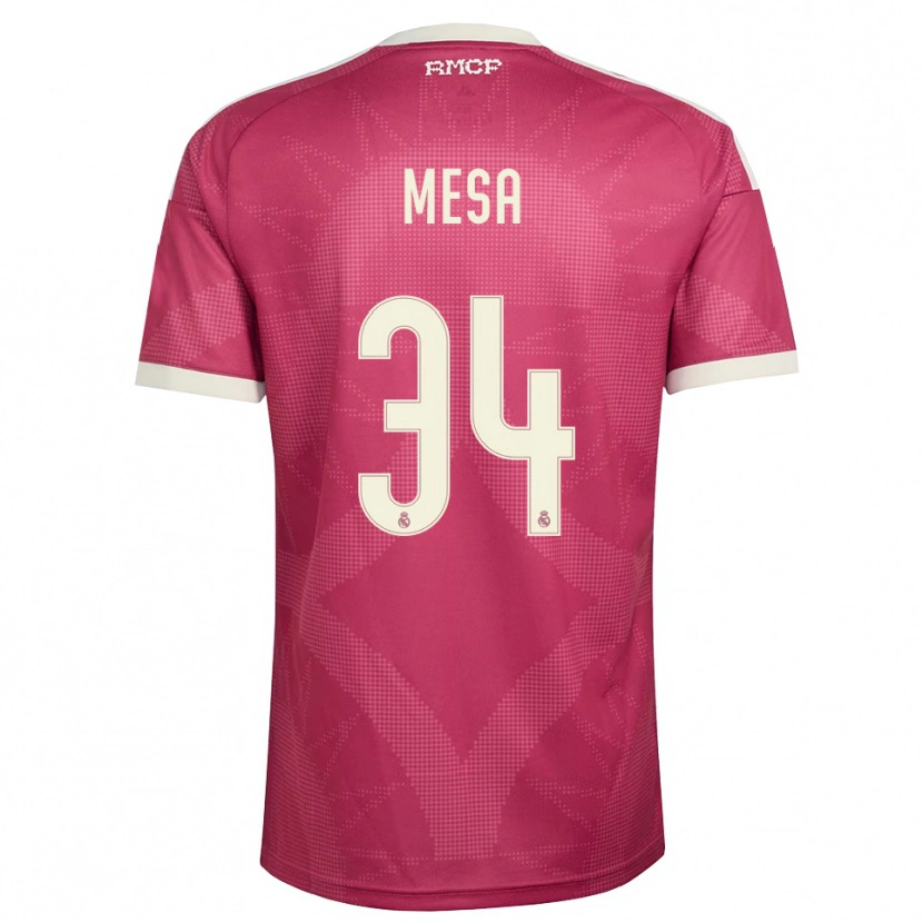 Danxen Mænd Óscar Mesa #34 Bleg Violet Rød Hvid Tredje Sæt Spillertrøjer 2026/27 Trøje T-Shirt