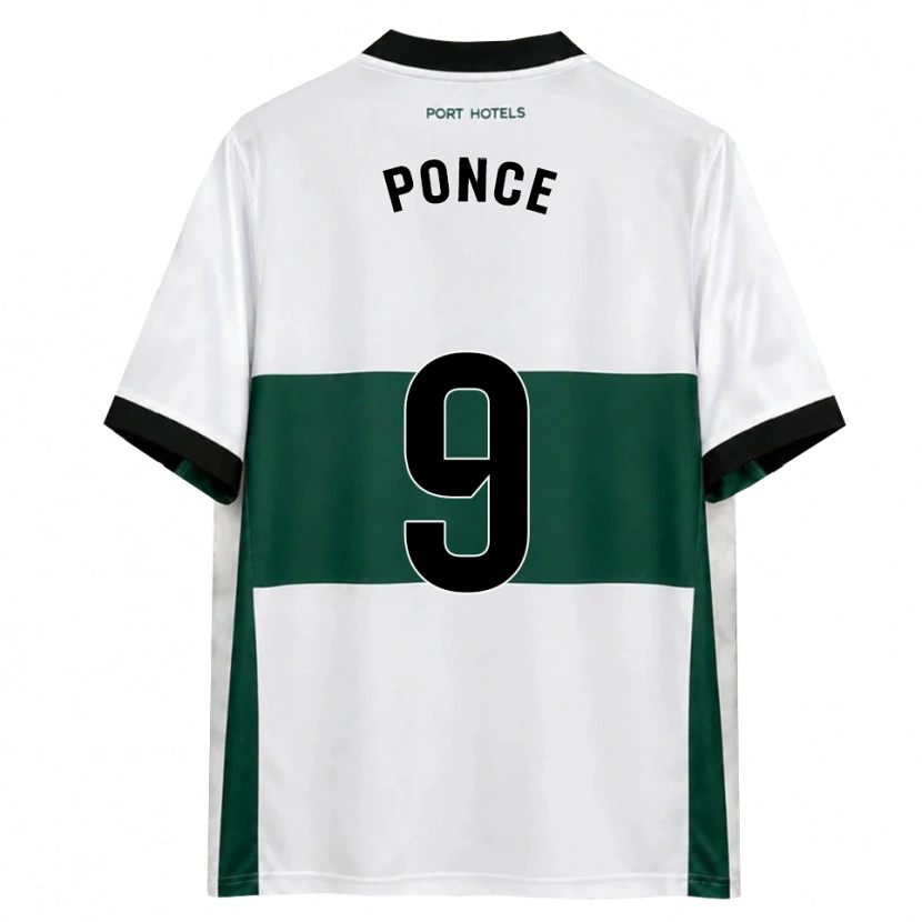 Danxen Kvinder Ezequiel Ponce #9 Grøn Hvid Rød Hjemmebane Spillertrøjer 2026/27 Trøje T-Shirt