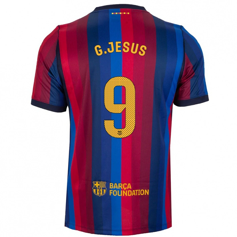 Danxen Kvinder Gabriel Jesus #9 Kongeblå Rød Gul Hjemmebane Spillertrøjer 2026/27 Trøje T-Shirt