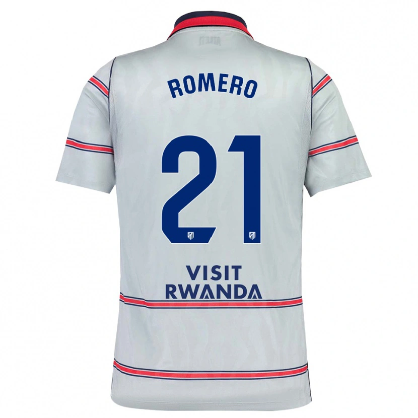 Danxen Kvinder Cristian Romero #21 Grå Rød Marineblå Tredje Sæt Spillertrøjer 2026/27 Trøje T-Shirt