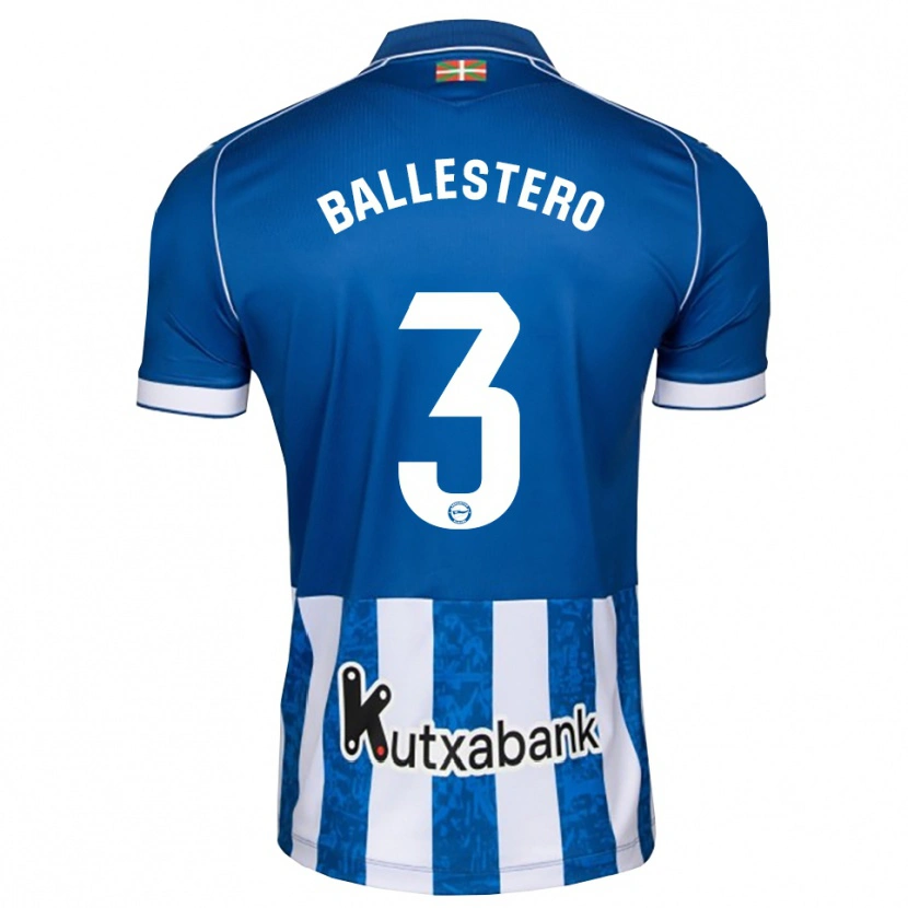 Danxen Kvinder Carlos Ballestero #3 Blå Hvid Sort Hjemmebane Spillertrøjer 2026/27 Trøje T-Shirt