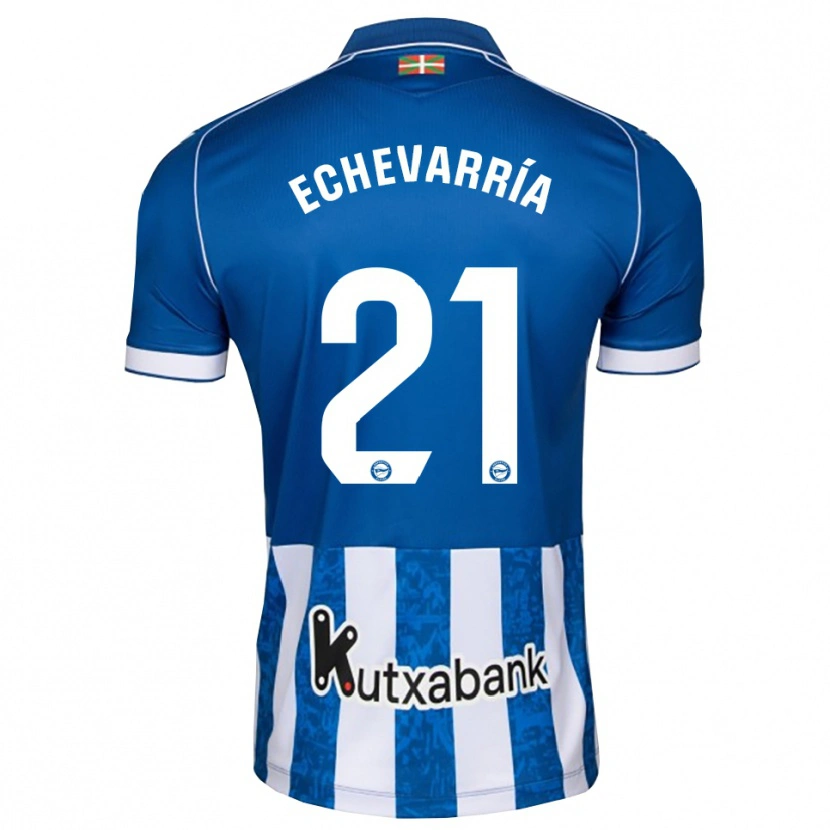 Danxen Kvinder Martin Echevarría #21 Blå Hvid Sort Hjemmebane Spillertrøjer 2026/27 Trøje T-Shirt