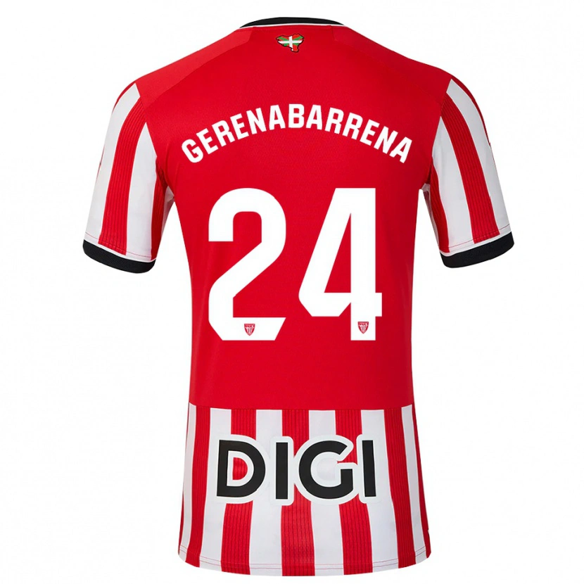 Danxen Kvinder Beñat Gerenabarrena #24 Rød Sort Hvid Hjemmebane Spillertrøjer 2026/27 Trøje T-Shirt