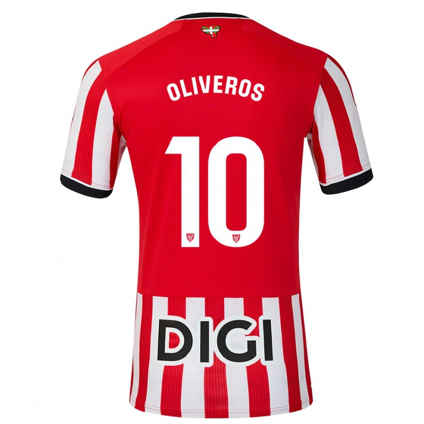Danxen Kvinder Aimar Oliveros #10 Rød Sort Hvid Hjemmebane Spillertrøjer 2026/27 Trøje T-Shirt